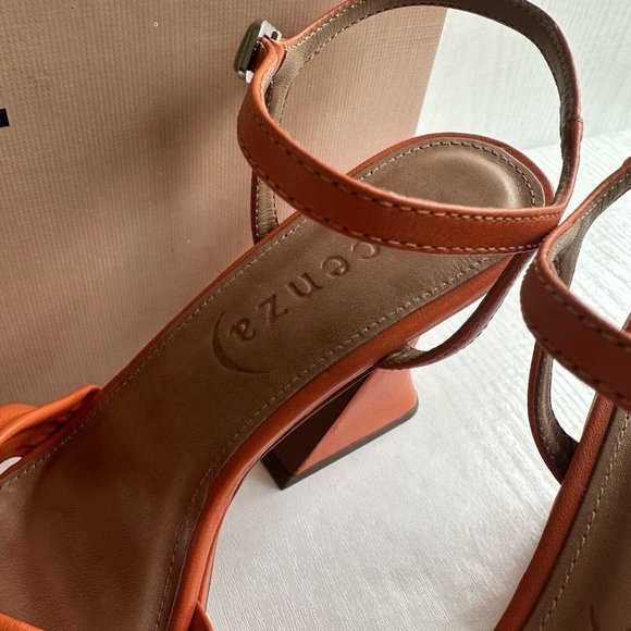 ANTHROPOLOGIE Vicenza Knotted Platform Heels Size 41 / UK 8 Orange BNIB - Picture 5 of 12